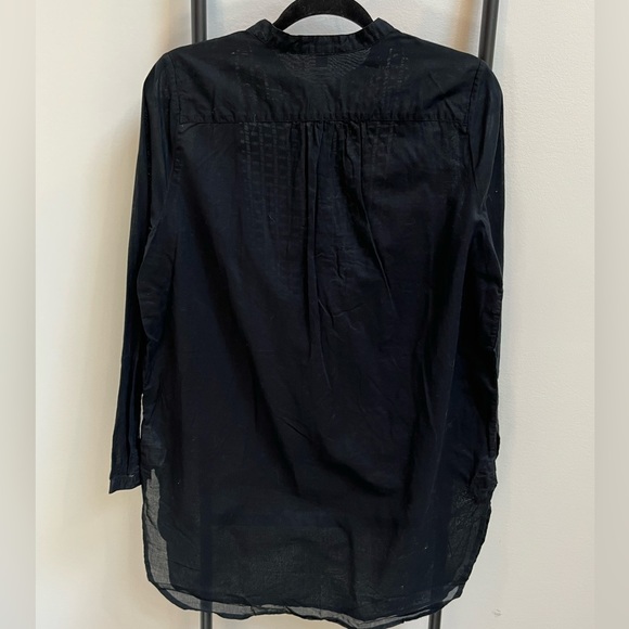 J Crew Black Long Sleeve Cotton Tunic Top Women M Classic - Picture 3 of 6